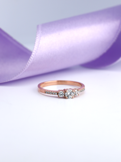 Zásnubný prsteň z ružového zlata